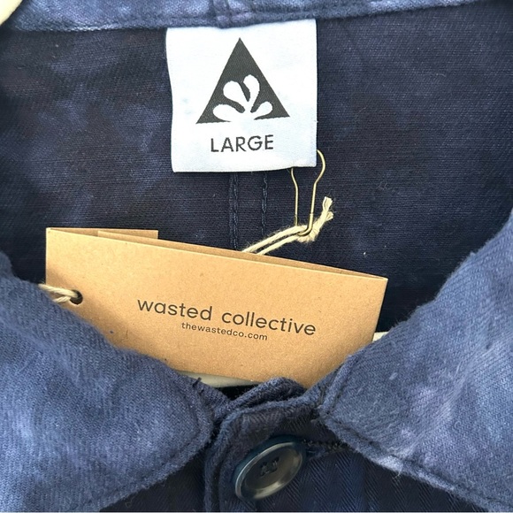 Barn Chore Coat NEW One-of-a-Kind Utility Jacket Over-Dyed Blue Size Large - Picture 3 of 16